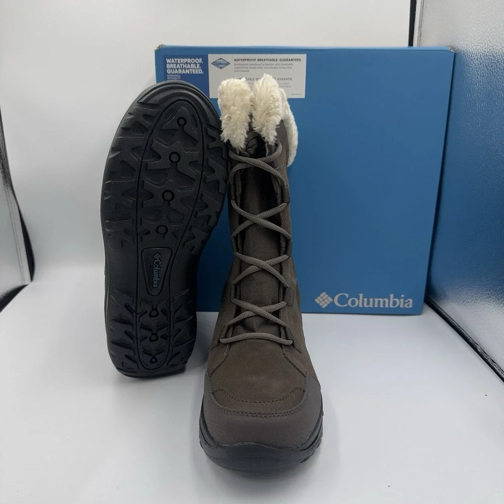 Columbia Ice Maiden II Women's size 11 Waterproof Lace Up Winter Brown Fur Boots